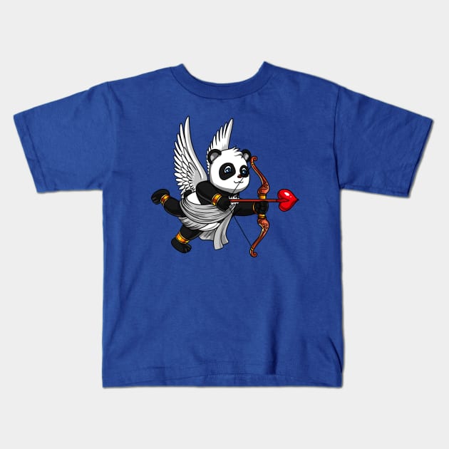 Panda Bear Cupid Kids T-Shirt by underheaven